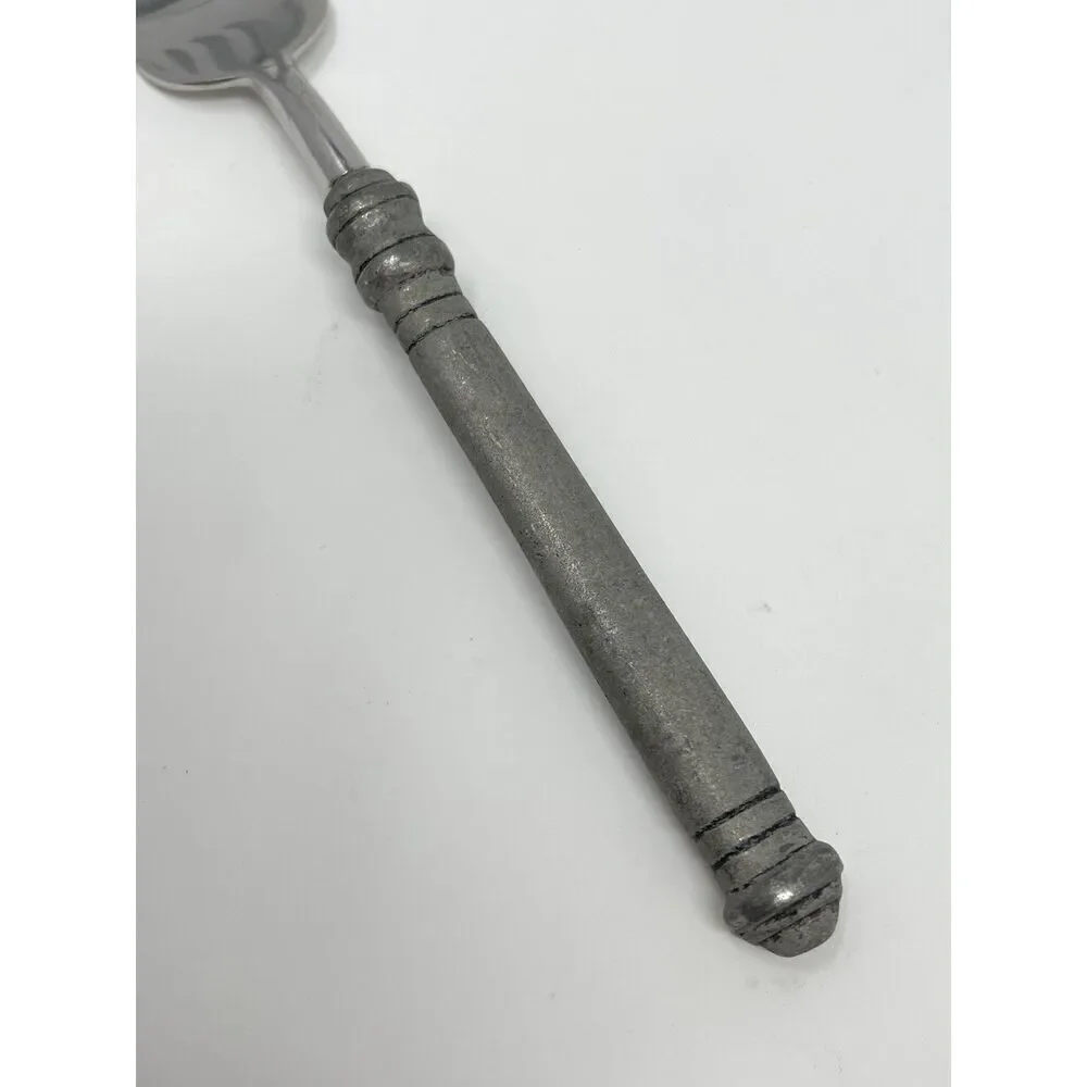 Pottery Barn 70% PEWTER Banded Handle & 18/8 Stainless Salad Fork 7 3/8”